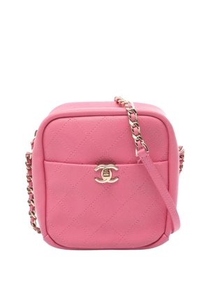 CHANEL Pre-Owned 2018-2019 Stitched Goatskin Casual Trip North South Camera Case crossbody bag - Pink