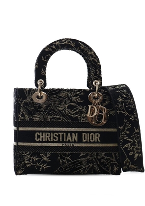 Christian Dior Pre-Owned 2022 Medium Embroidered Canvas Toile de Jouy Lady D Lite satchel - Black