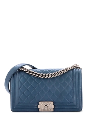 CHANEL Pre-Owned Boy Flap Bag Quilted Lambskin New Medium shoulder bag - Blue