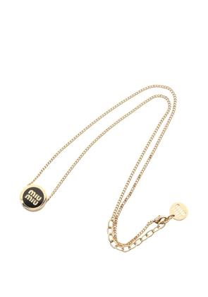Miu Miu Pre-Owned 2020s logo necklace - Gold