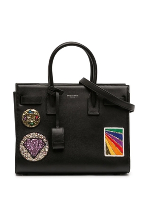 Saint Laurent Pre-Owned 2016 Baby Leather Patch Embellished Sac De Jour satchel - Black