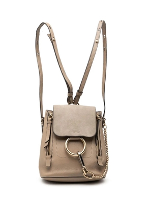 Chloé Pre-Owned 2017 Mini Calfskin and Suede Faye backpack - Brown