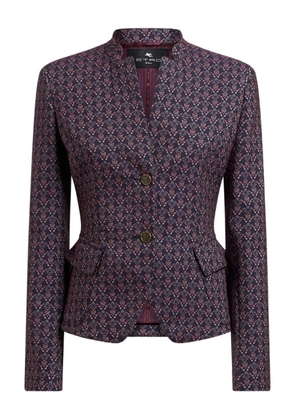 ETRO jacquard single-breasted blazer - Blue