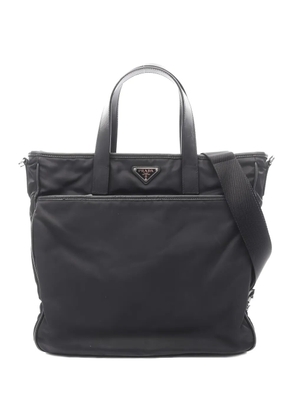 Prada Pre-Owned 2000s Nylon saffiano leather handbag - Black