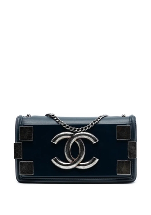 CHANEL Pre-Owned 2013-2014 Lambskin and Acrylic Boy Brick Horizontal Flap crossbody bag - Blue
