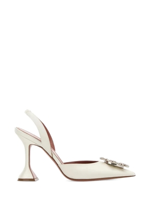 Amina Muaddi Begum satin embellished pumps - Neutrals