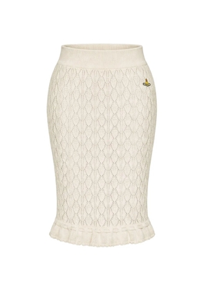 Vivienne Westwood Ella openwork asymmetric skirt - Neutrals