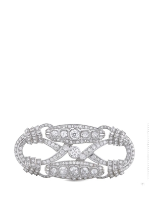 LB Exclusive diamond art-deco brooch - Silver