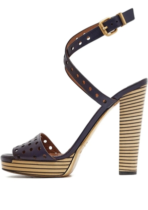 Fendi Pre-Owned 130mm patent-leather platform sandals - Blue