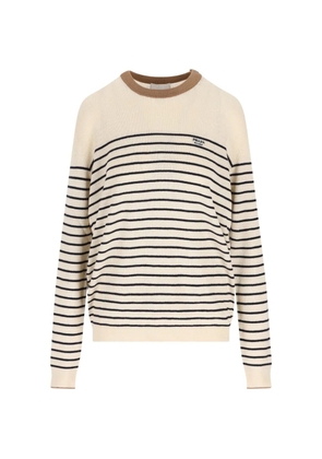 Prada striped button-detail sweater - Neutrals