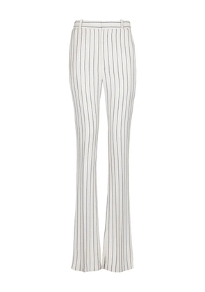 Balmain pinstripe flared-leg trousers - White