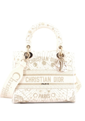 Christian Dior Pre-Owned Lady D-Lite Bag Embroidered Canvas Medium satchel - Neutrals
