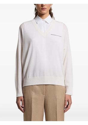 Peserico V-neck long-sleeve sweater - Neutrals