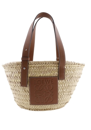 Loewe Pre-Owned 2021 Small Raffia Anagram Basket tote bag - Brown