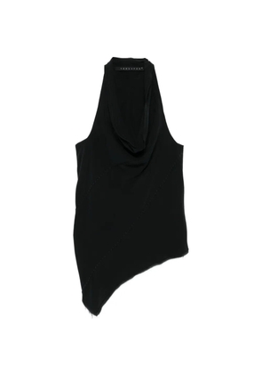 YEHUAFAN cowl neck asymmetrical top - Black