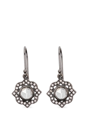 Rewind Vintage Affairs 18kt black gold Nova diamond drop earrings - Silver