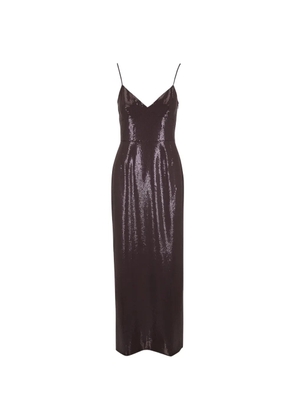 Michael Kors sequin embellished V-neck dress - Brown