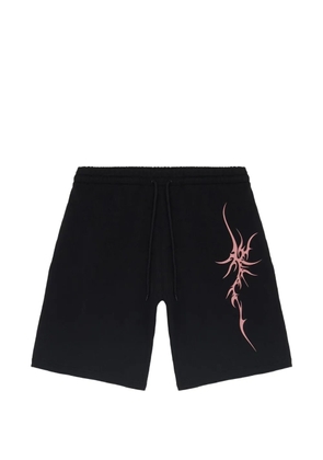 IUTER graphic-detail drawstring cotton shorts - Black