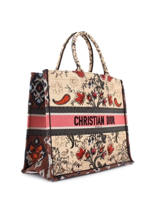 Christian Dior Pre-Owned Book Embroidered Canvas Large tote bag - Neutrals