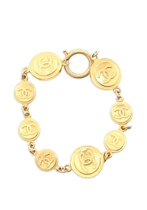 CHANEL Pre-Owned 1986-1988 logo-detail bracelet - Gold