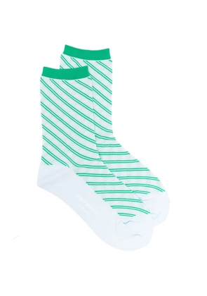 Issey Miyake striped trim socks - White