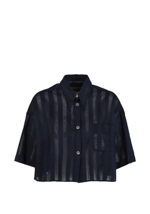 ROMEO GIGLI striped-pattern buttoned shirt - Blue