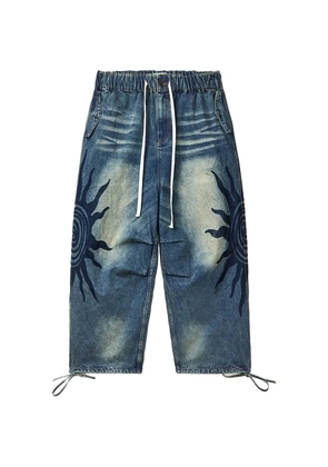 Vale sun-motif jeans - Blue