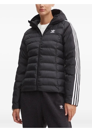 adidas three-stripe hooded puffer jacket - Black