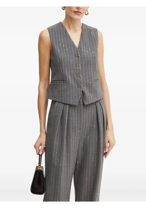 SIMONA CORSELLINI pinstripe buttoned waistcoat - Grey
