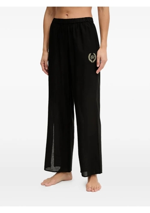 Karl Lagerfeld embroidery straight-leg trousers - Black