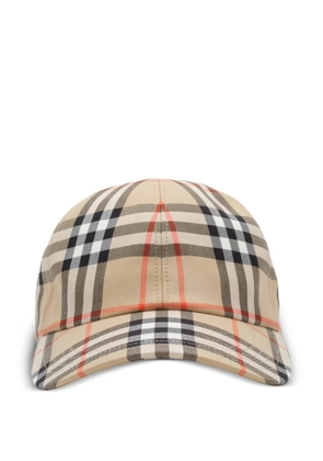 Burberry Check cotton baseball cap - Neutrals