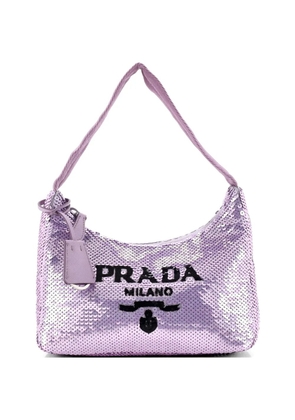 Prada Pre-Owned Re-Edition 2000 Sequins Mini hobo bag - Purple