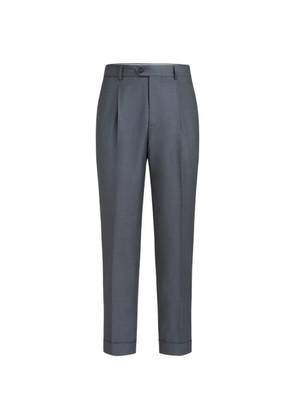 Brunello Cucinelli super 150s virgin-wool four season batavia trousers with pleat - Grey