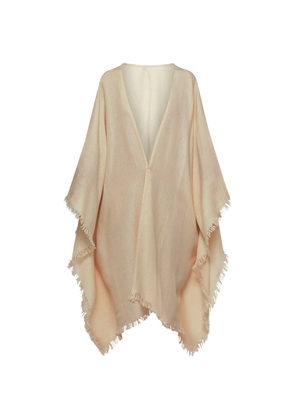 ALONPI Peonia fringed poncho - Neutrals