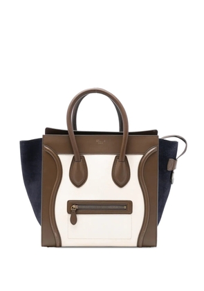 Celine Pre-Owned 2013 Mini Tricolor Calfskin and Suede Luggage tote bag - White