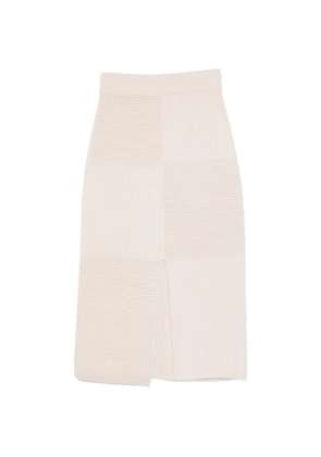 BOMPARD ribbed front-slit midi skirt - Neutrals