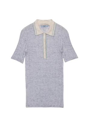Prada cashmere, silk and linen polo sweater - Blue