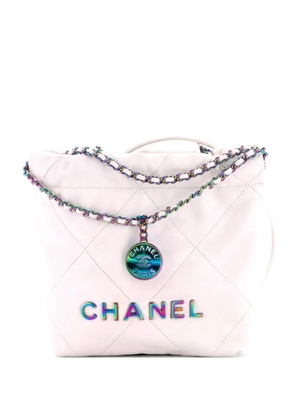 CHANEL Pre-Owned 22 Chain Hobo Quilted Calfskin Mini crossbody bag - White