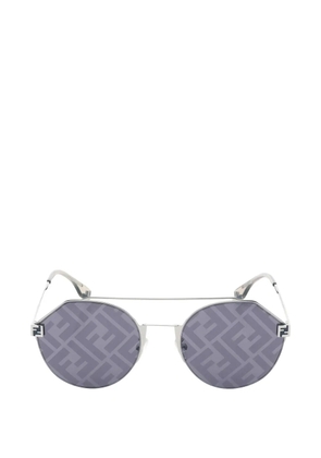 Fendi Pre-Owned 2020s FF-pattern round sunglasses - Silver