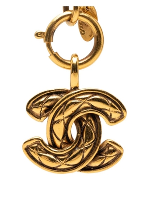 CHANEL Pre-Owned 1970-1980 Gold Plated Quilted CC Pendant Necklace costume necklace