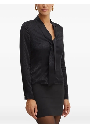 Morgan pattern tie blouse - Black