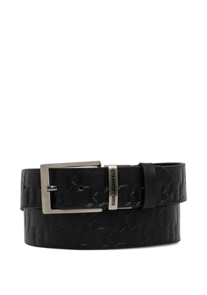 Karl Lagerfeld embossed buckle belt - Black