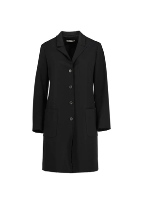 Jil Sander Pre-Owned mid-length frayed coat - Black