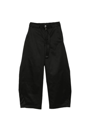 sacai belted cotton trousers - Black