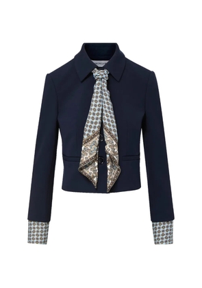 Veronica Beard Ismena pattern-cuff jacket - Blue