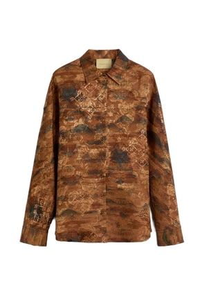 Momoni jacquard button shirt - Brown