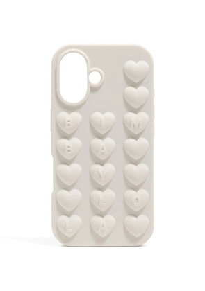 Bimba y Lola heart-embossed iPhone 16 case - White