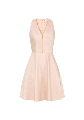 Elisabetta Franchi zip-neck V-neck mini dress - Pink