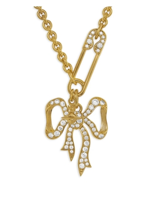 Vivienne Westwood bow safety pin necklace - Gold