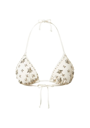 TWINSET embroidered bikini top - White